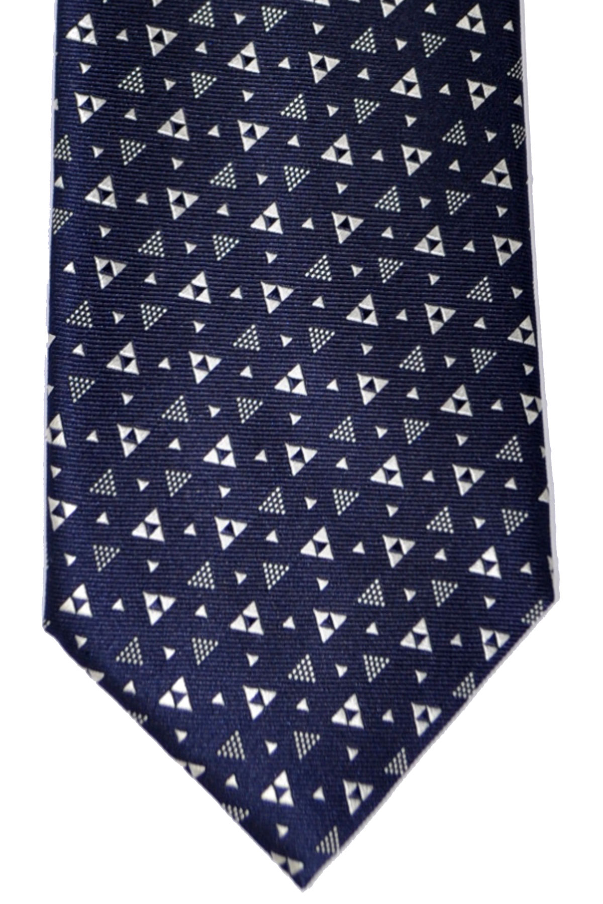 Canali Tie Silver Gray Geometric