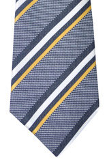 Canali Tie Midnight Blue Gray Silver Geometric